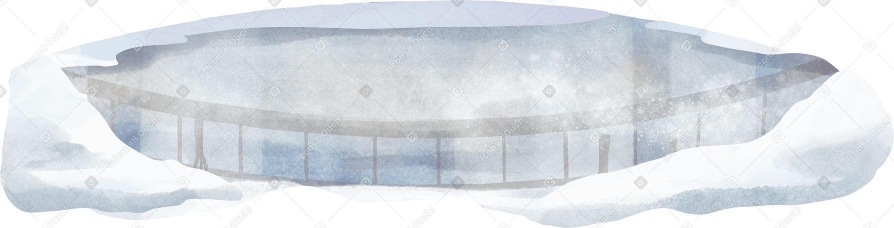 frozen lake Illustration in PNG, SVG