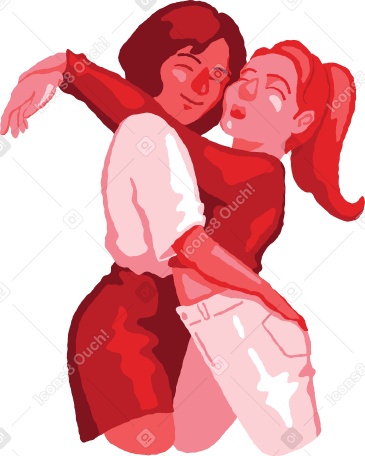 woman and woman hugging PNG, SVG