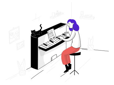 Playing piano PNG, SVG