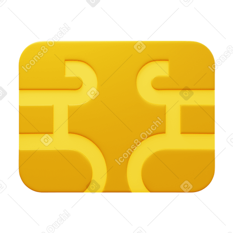 3D chip card PNG, SVG