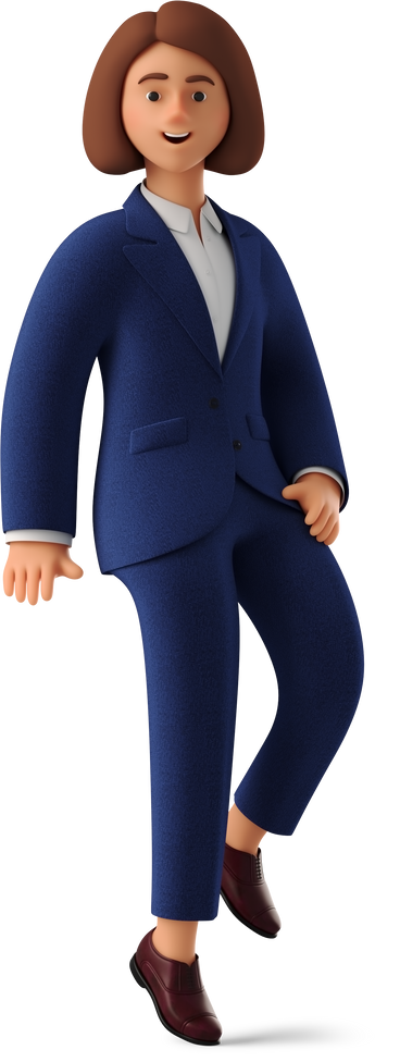 side view of sitting businesswoman in blue suit PNG, SVG
