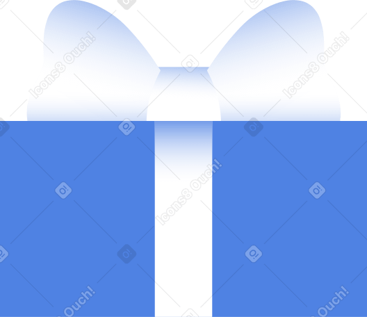 синяя подарочная коробка в PNG, SVG