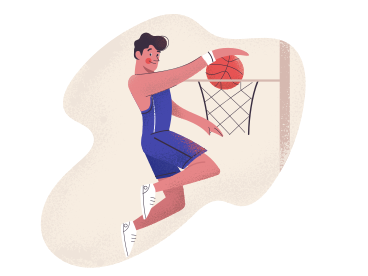 Un hombre con uniforme azul está jugando baloncesto. PNG, SVG