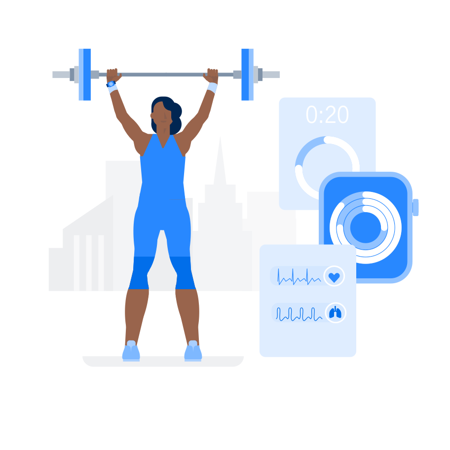 Smart Fitness Illustration in PNG, SVG
