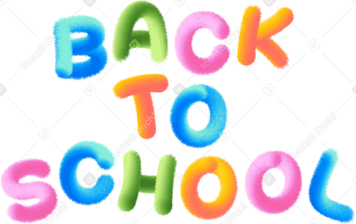 lettering back to school in multicolored style text PNG、SVG