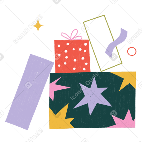 Stack of gift boxes Illustration in PNG, SVG