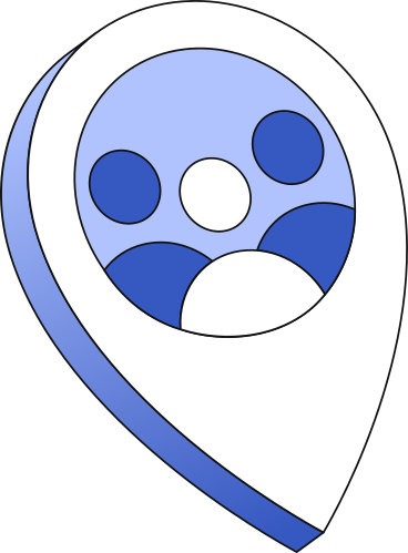 location icon with group of people PNG, SVG