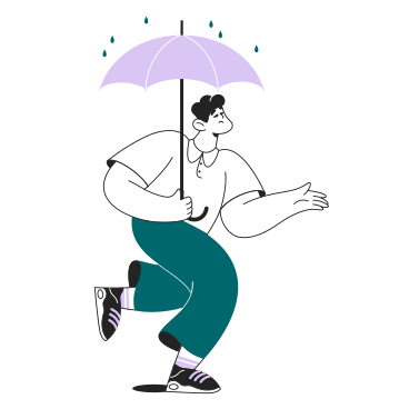 Man with an umbrella PNG, SVG