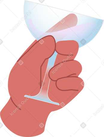 hand with glass of wine PNG, SVG