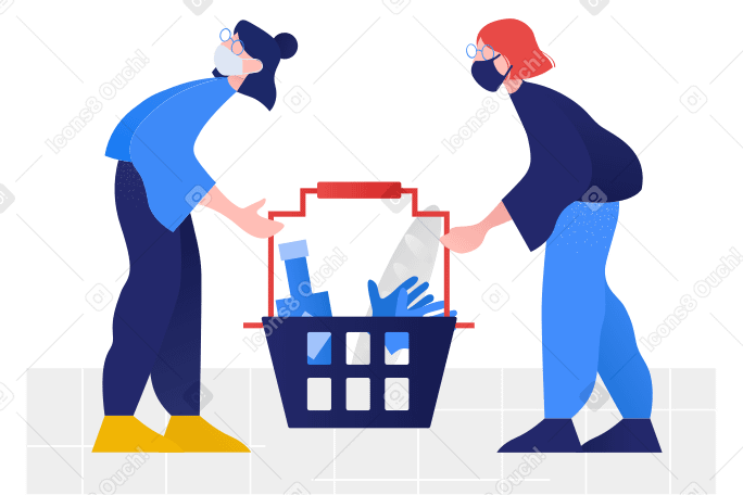Pandemic shopping  Illustration in PNG, SVG