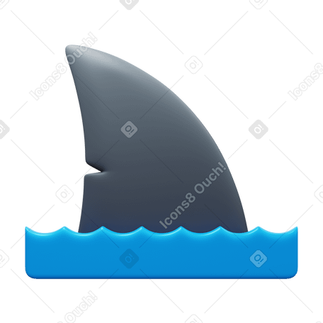 3D shark PNG, SVG