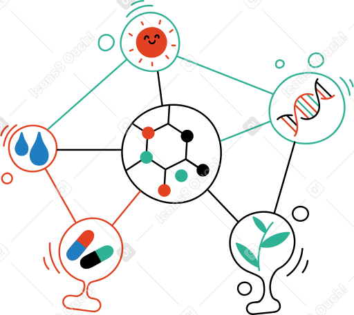 molecular natural chain Illustration in PNG, SVG