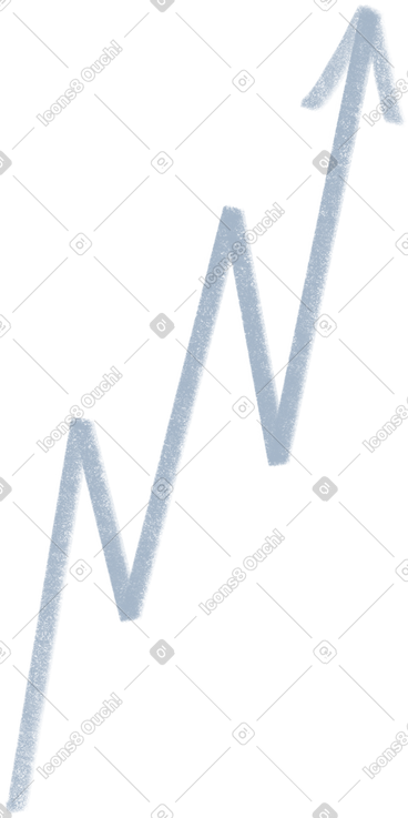 Blue zigzag arrow PNG, SVG