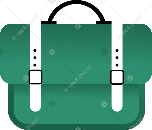 ストラップ付きの緑のブリーフケース PNG、SVG