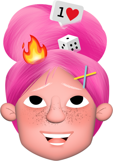 girl with pink hair PNG、SVG