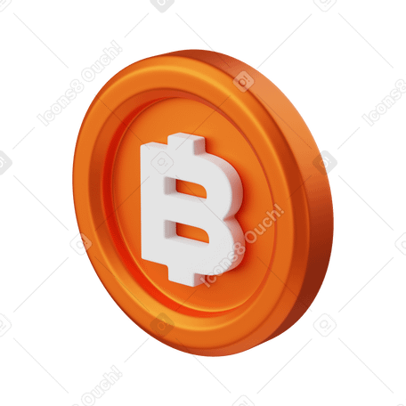 3D bitcoin coin PNG, SVG