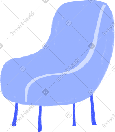 blue chair PNG, SVG