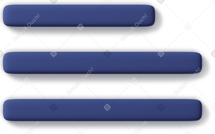 3D blue text block icon Illustration in PNG, SVG