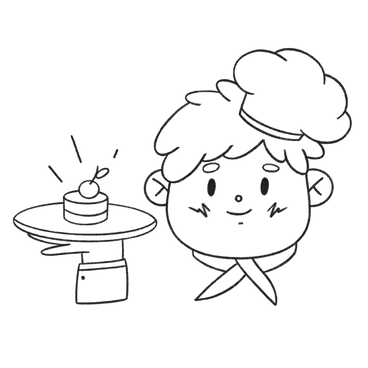 Chef holding a plate of dessert in his hand PNG, SVG