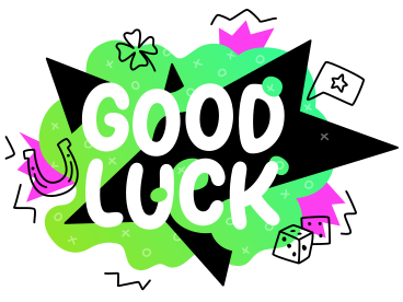 Good luck lettering colorful with doodles PNG, SVG