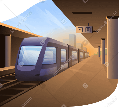train station background Illustration in PNG, SVG