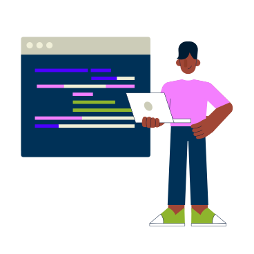 Homme écrivant le code de programmation PNG, SVG