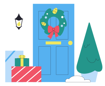 クリスマスの玄関先 PNG、SVG