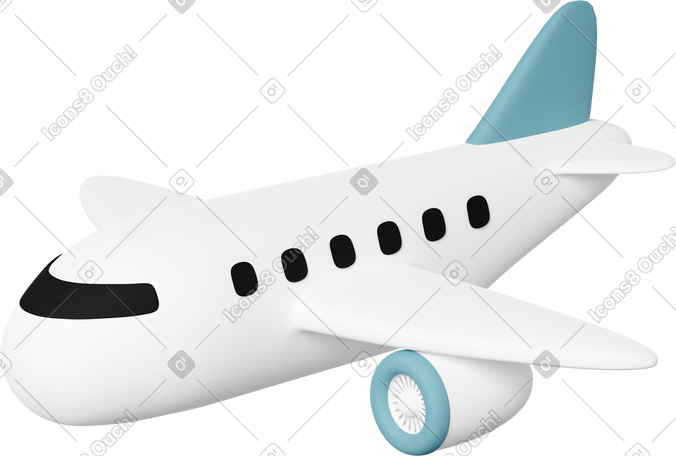 3D airplane PNG, SVG