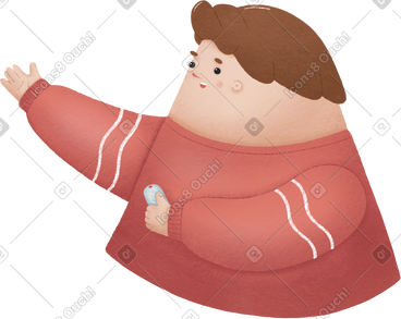 Man in the red sweater  pointing upward with his hand PNG, SVG