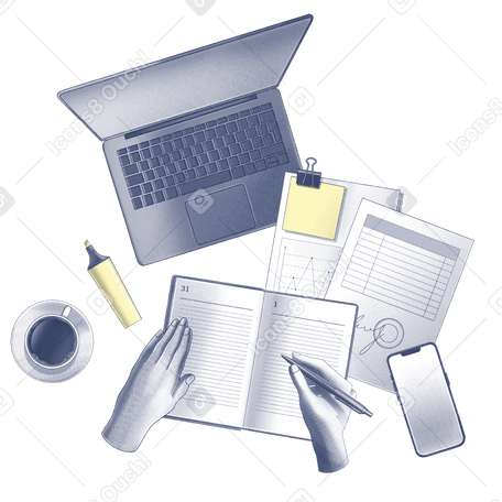 Working with documents and doing paperwork PNG, SVG