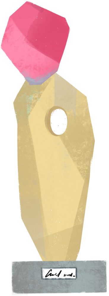 sculpture with pink stone PNG, SVG