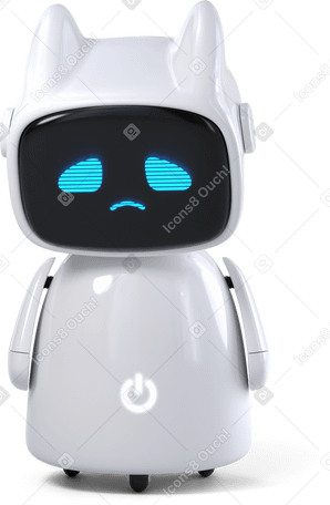 3D robot assistant sad PNG, SVG