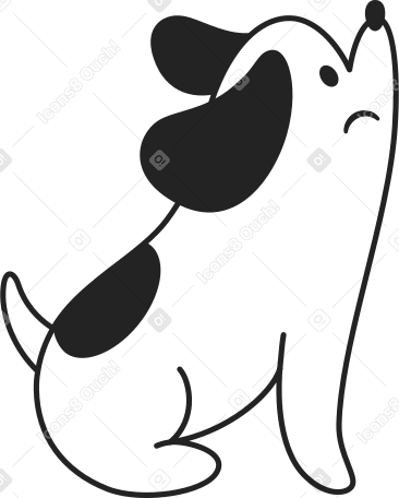sitting sad dog Illustration in PNG, SVG