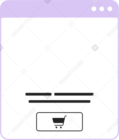 장바구니에 항목을 추가하는 버튼이 있는 브라우저 창 PNG, SVG