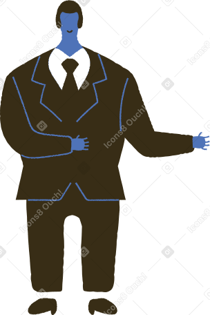 man with blue skin in black suit PNG, SVG