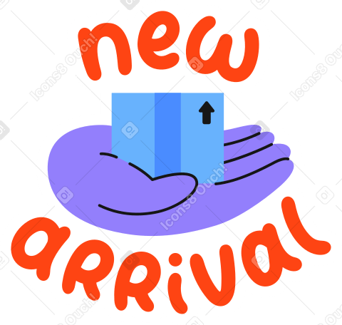 Hand- und schriftzug „new arrival“-aufkleber PNG, SVG