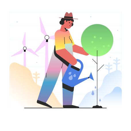 Ecology care animated illustration in GIF, Lottie (JSON), AE