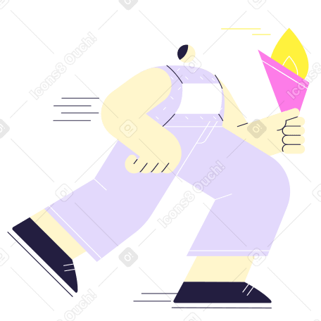 Olympic Torch Illustration in PNG, SVG