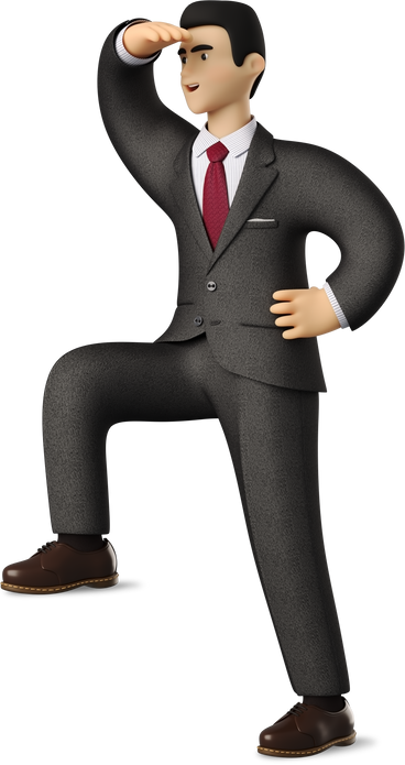 businessman in black suit looking into the distance PNG, SVG