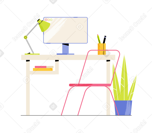 Office desk Illustration in PNG, SVG