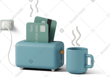 Credit cards baked in toaster PNG, SVG