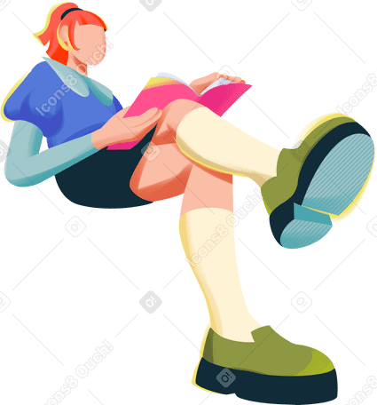 woman reading PNG, SVG