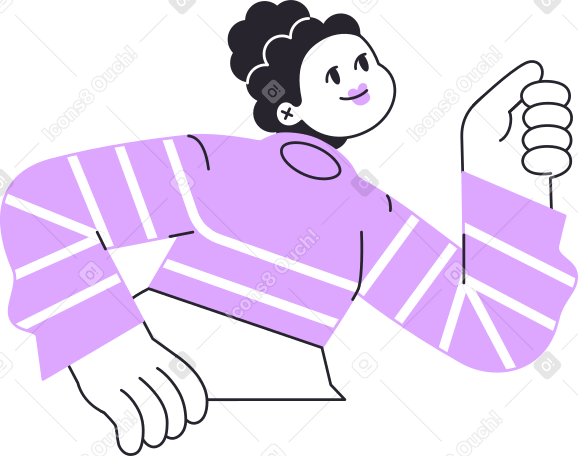 Девушка в полосатой рубашке торс в PNG, SVG