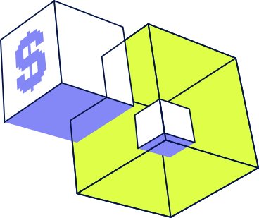 Cube avec un dollar dans un cube transparent PNG, SVG