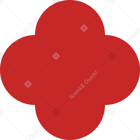 Cuatrifolio rojo PNG, SVG