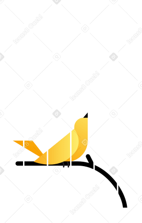Желтая птица в клетке в PNG, SVG