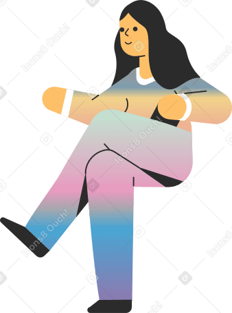 girl sitting PNG、SVG