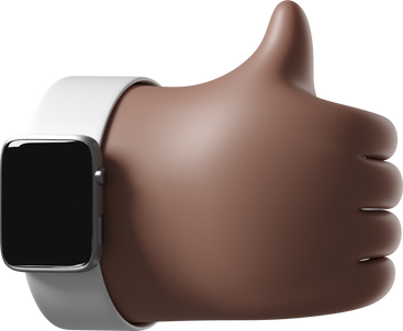 Braune hauthand mit ausgeschalteter smartwatch, die daumen nach oben zeigt PNG, SVG