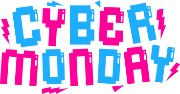 lettering cyber monday in pixel style with lightning text PNG, SVG