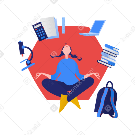 The student is meditating Illustration in PNG, SVG